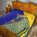 Personalized Australia Swimming Athlete Quilt Aboriginal Dot Pattern Competitive Swimmer Patriotic