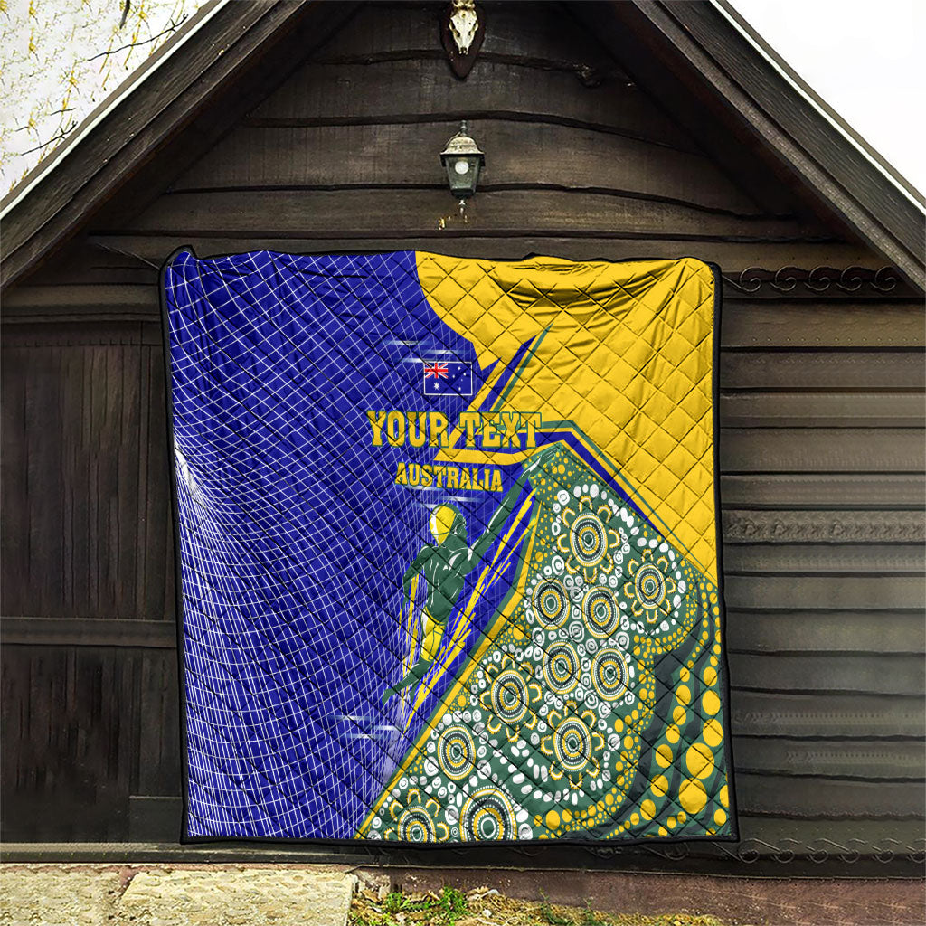 Personalized Australia Swimming Athlete Quilt Aboriginal Dot Pattern Competitive Swimmer Patriotic