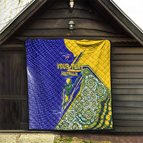 Personalized Australia Swimming Athlete Quilt Aboriginal Dot Pattern Competitive Swimmer Patriotic