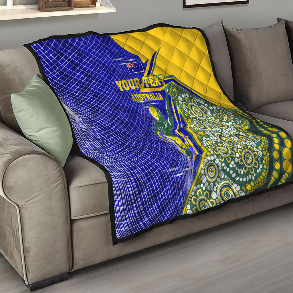 Personalized Australia Swimming Athlete Quilt Aboriginal Dot Pattern Competitive Swimmer Patriotic