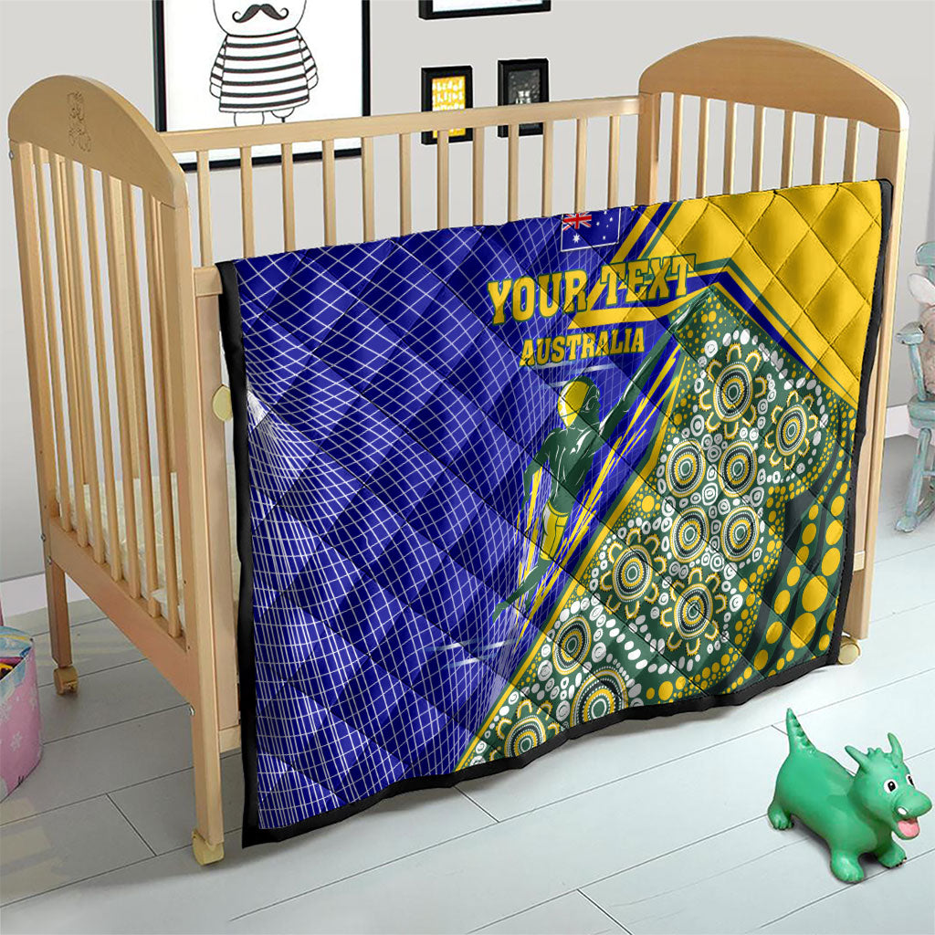 Personalized Australia Swimming Athlete Quilt Aboriginal Dot Pattern Competitive Swimmer Patriotic
