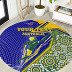 Personalized Australia Swimming Athlete Round Carpet Aboriginal Dot Pattern Competitive Swimmer Patriotic