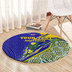 Personalized Australia Swimming Athlete Round Carpet Aboriginal Dot Pattern Competitive Swimmer Patriotic