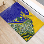 Personalized Australia Swimming Athlete Rubber Doormat Aboriginal Dot Pattern Competitive Swimmer Patriotic
