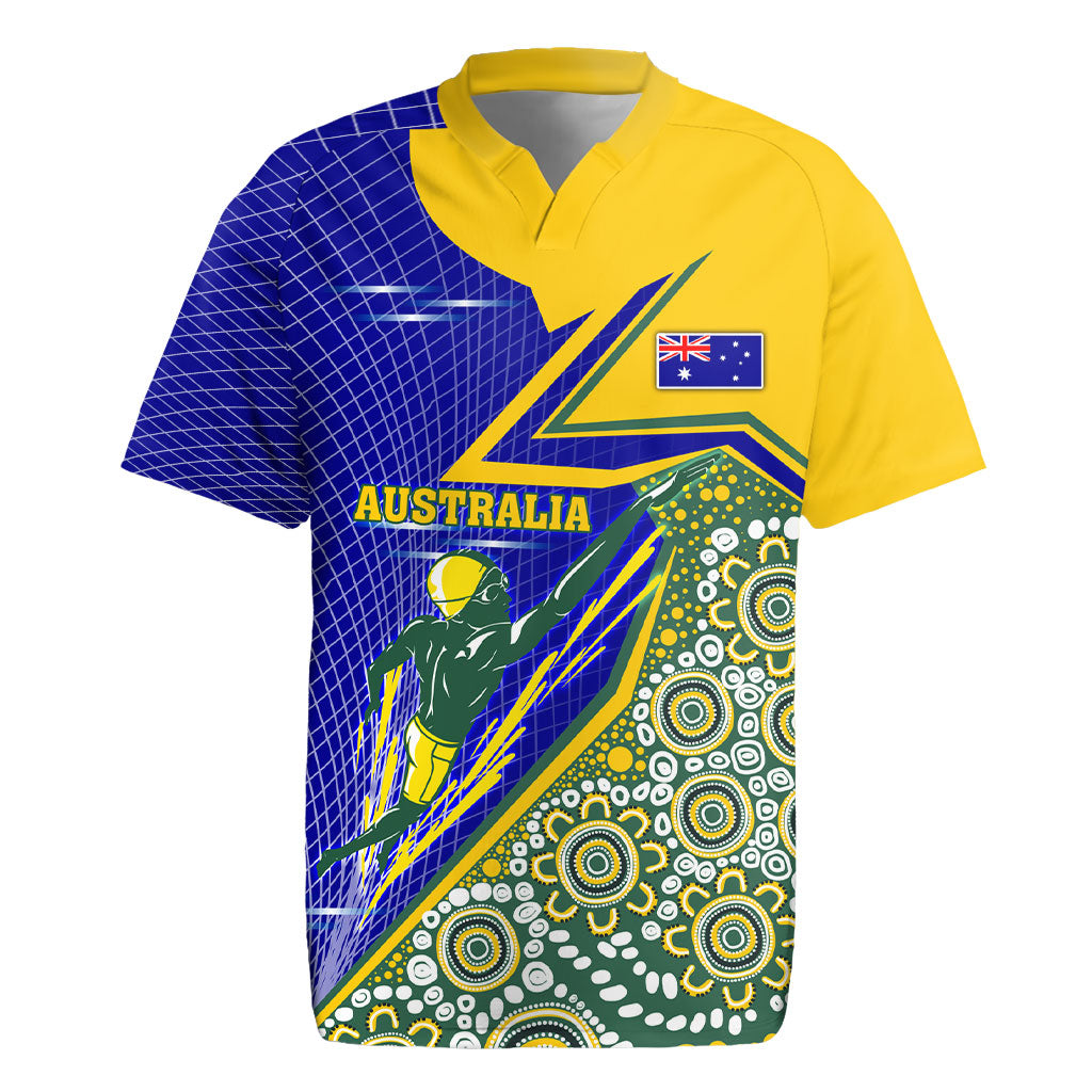 Personalized Australia Swimming Athlete Rugby Jersey Aboriginal Dot Pattern Competitive Swimmer Patriotic