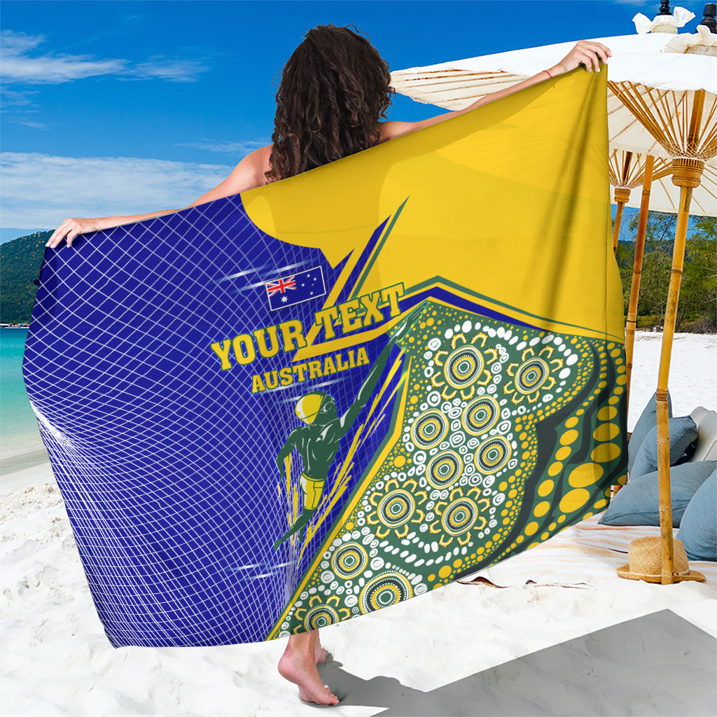 Personalized Australia Swimming Athlete Sarong Aboriginal Dot Pattern Competitive Swimmer Patriotic