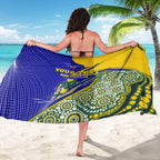 Personalized Australia Swimming Athlete Sarong Aboriginal Dot Pattern Competitive Swimmer Patriotic