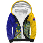 Personalized Australia Swimming Athlete Sherpa Hoodie Aboriginal Dot Pattern Competitive Swimmer Patriotic