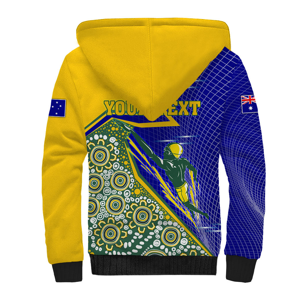 Personalized Australia Swimming Athlete Sherpa Hoodie Aboriginal Dot Pattern Competitive Swimmer Patriotic