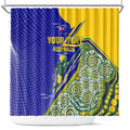 Personalized Australia Swimming Athlete Shower Curtain Aboriginal Dot Pattern Competitive Swimmer Patriotic