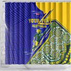 Personalized Australia Swimming Athlete Shower Curtain Aboriginal Dot Pattern Competitive Swimmer Patriotic