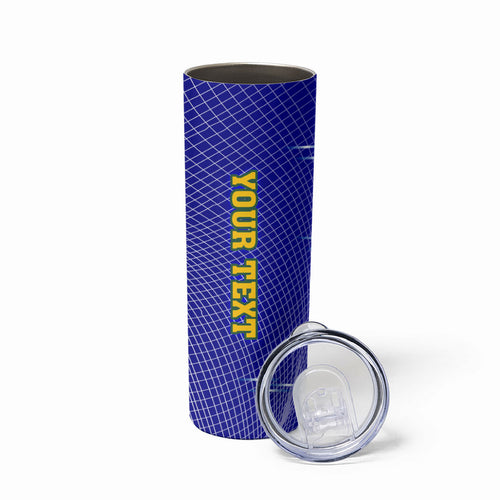 Personalized Australia Swimming Athlete Skinny Tumbler Aboriginal Dot Pattern Competitive Swimmer Patriotic
