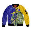 Personalized Australia Swimming Athlete Sleeve Zip Bomber Jacket Aboriginal Dot Pattern Competitive Swimmer Patriotic