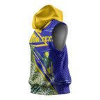 Personalized Australia Swimming Athlete Sleeveless Hoodie Aboriginal Dot Pattern Competitive Swimmer Patriotic