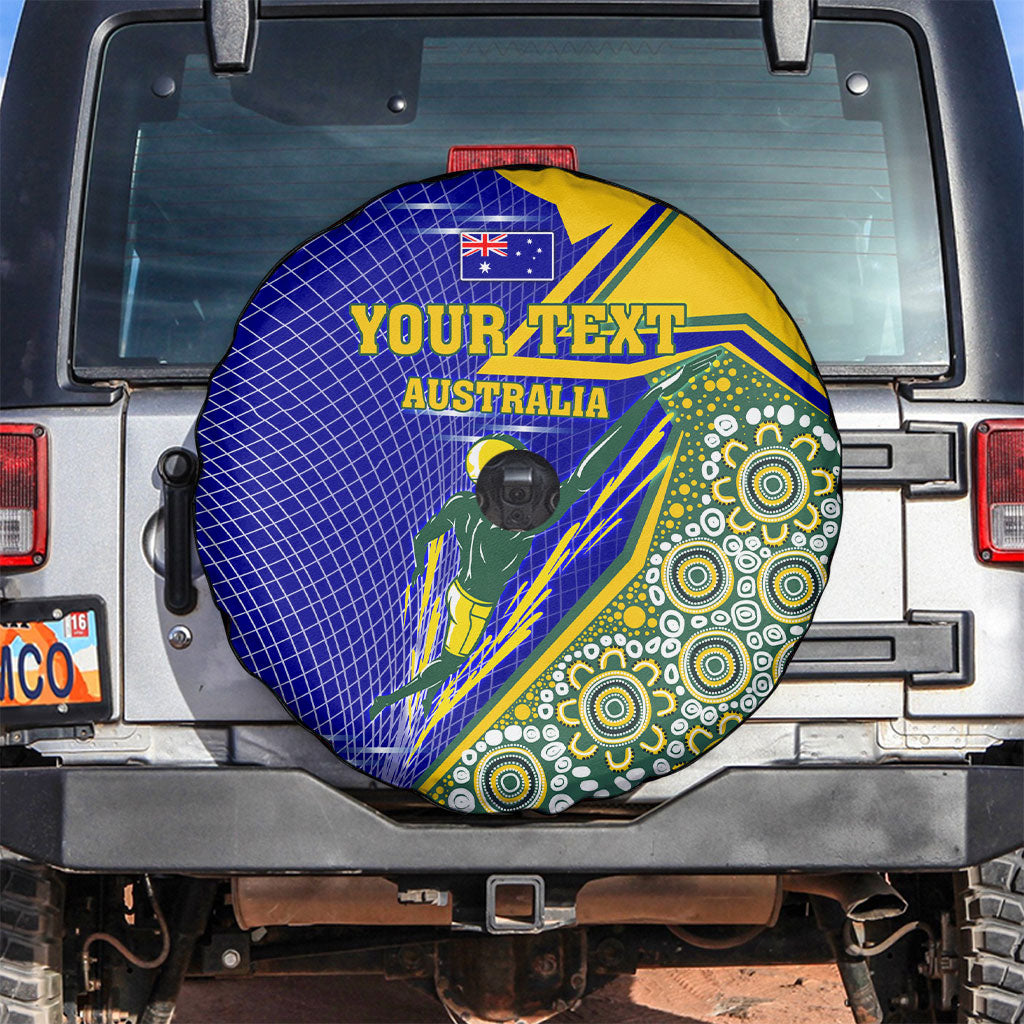 Personalized Australia Swimming Athlete Spare Tire Cover Aboriginal Dot Pattern Competitive Swimmer Patriotic