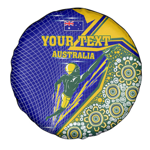 Personalized Australia Swimming Athlete Spare Tire Cover Aboriginal Dot Pattern Competitive Swimmer Patriotic