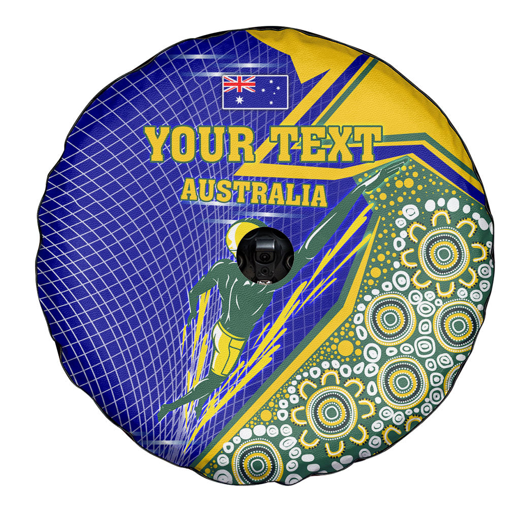 Personalized Australia Swimming Athlete Spare Tire Cover Aboriginal Dot Pattern Competitive Swimmer Patriotic