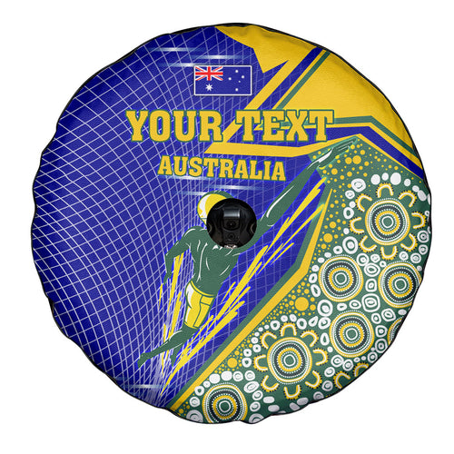 Personalized Australia Swimming Athlete Spare Tire Cover Aboriginal Dot Pattern Competitive Swimmer Patriotic
