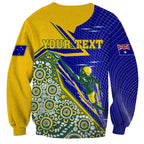 Personalized Australia Swimming Athlete Sweatshirt Aboriginal Dot Pattern Competitive Swimmer Patriotic