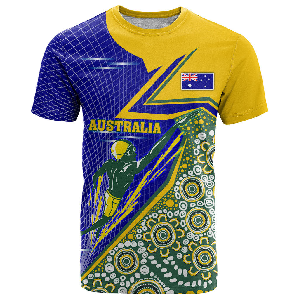 Personalized Australia Swimming Athlete T Shirt Aboriginal Dot Pattern Competitive Swimmer Patriotic