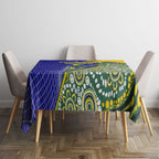 Personalized Australia Swimming Athlete Tablecloth Aboriginal Dot Pattern Competitive Swimmer Patriotic