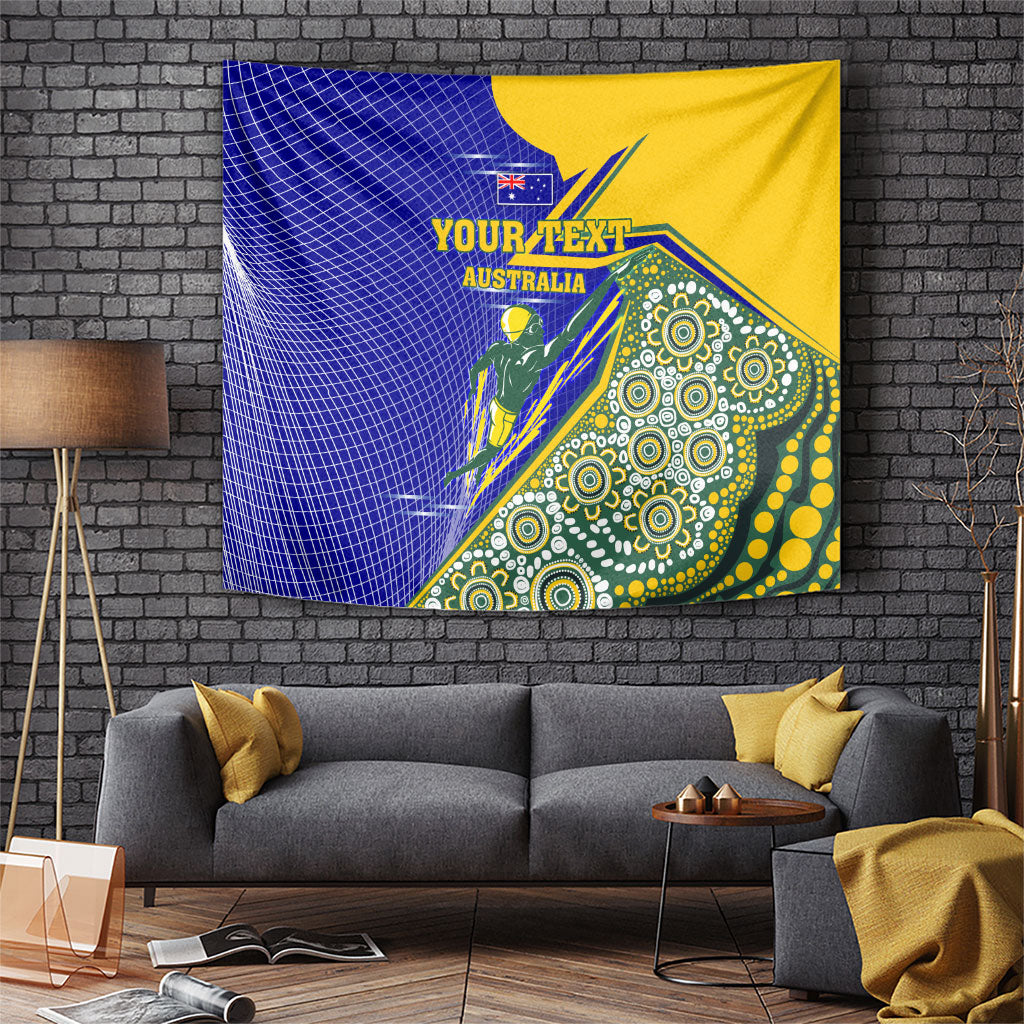 Personalized Australia Swimming Athlete Tapestry Aboriginal Dot Pattern Competitive Swimmer Patriotic