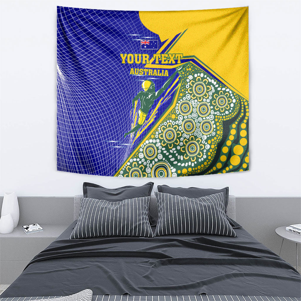 Personalized Australia Swimming Athlete Tapestry Aboriginal Dot Pattern Competitive Swimmer Patriotic