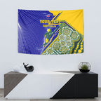 Personalized Australia Swimming Athlete Tapestry Aboriginal Dot Pattern Competitive Swimmer Patriotic