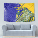 Personalized Australia Swimming Athlete Tapestry Aboriginal Dot Pattern Competitive Swimmer Patriotic