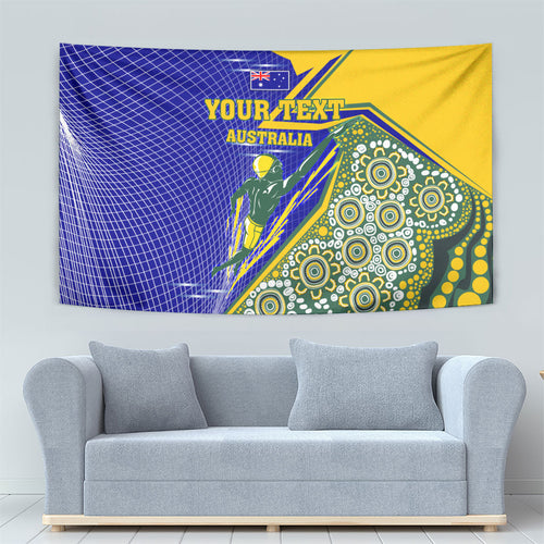 Personalized Australia Swimming Athlete Tapestry Aboriginal Dot Pattern Competitive Swimmer Patriotic