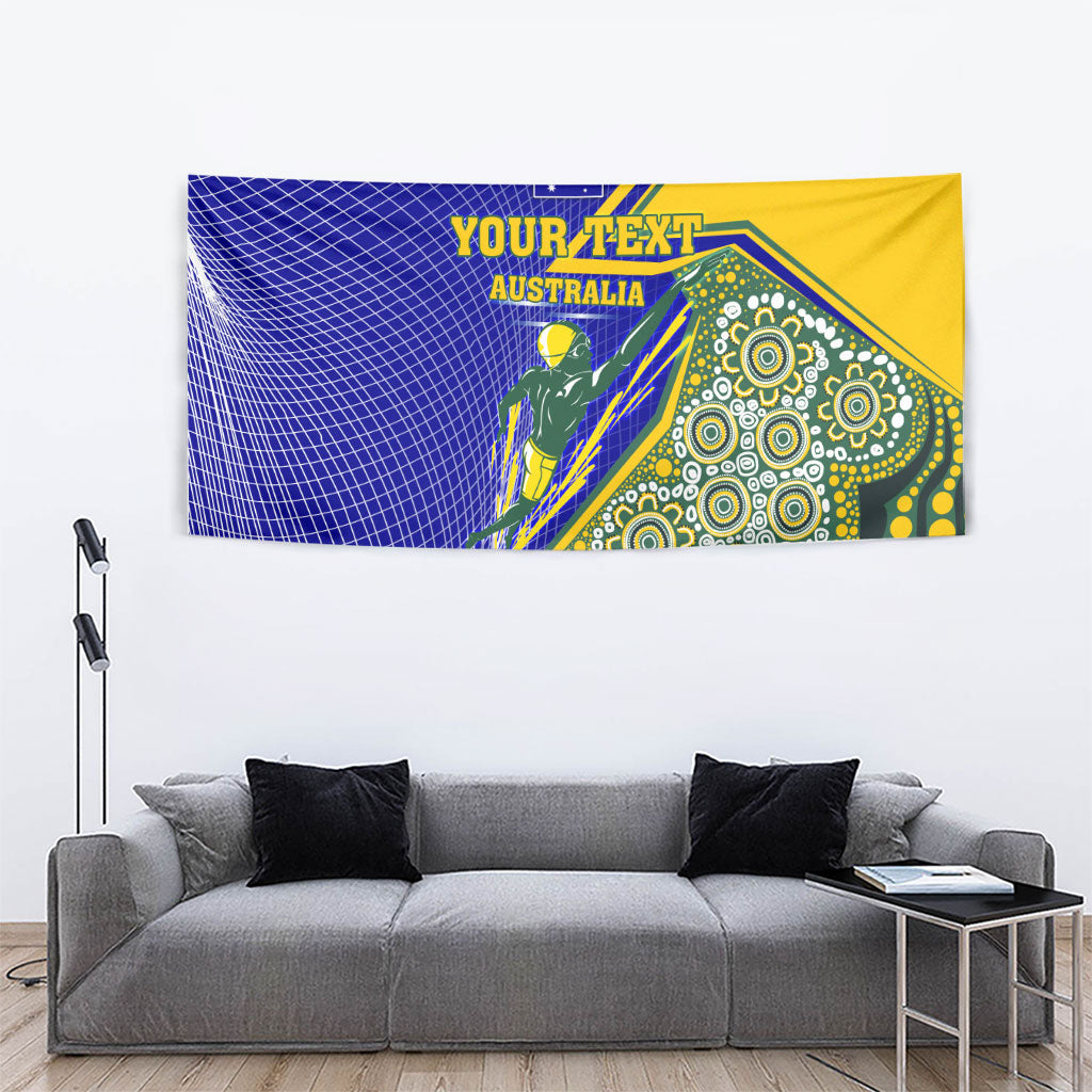 Personalized Australia Swimming Athlete Tapestry Aboriginal Dot Pattern Competitive Swimmer Patriotic