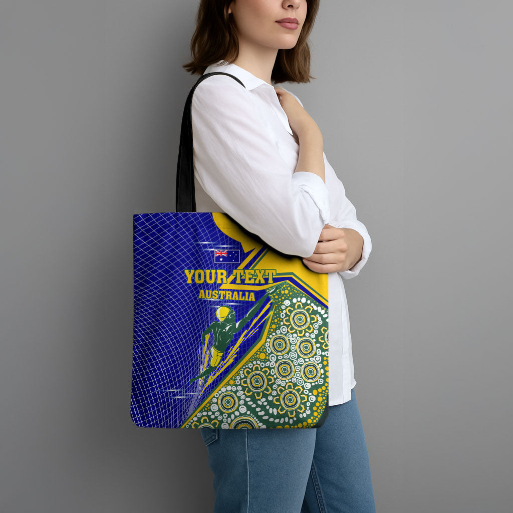 Personalized Australia Swimming Athlete Tote Bag Aboriginal Dot Pattern Competitive Swimmer Patriotic