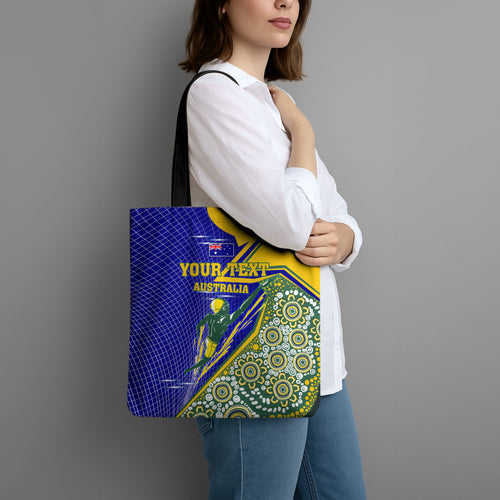 Personalized Australia Swimming Athlete Tote Bag Aboriginal Dot Pattern Competitive Swimmer Patriotic