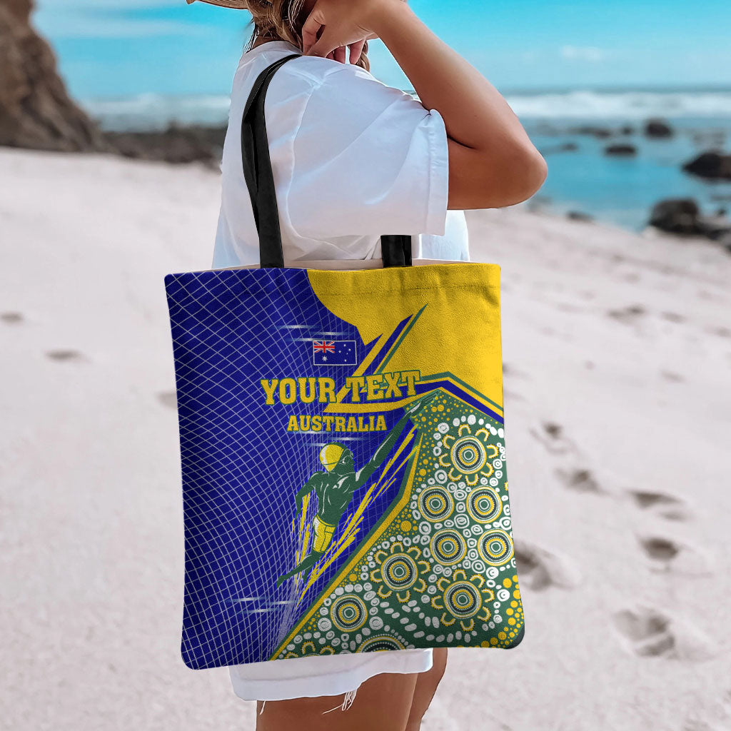 Personalized Australia Swimming Athlete Tote Bag Aboriginal Dot Pattern Competitive Swimmer Patriotic