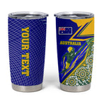 Personalized Australia Swimming Athlete Tumbler Cup Aboriginal Dot Pattern Competitive Swimmer Patriotic