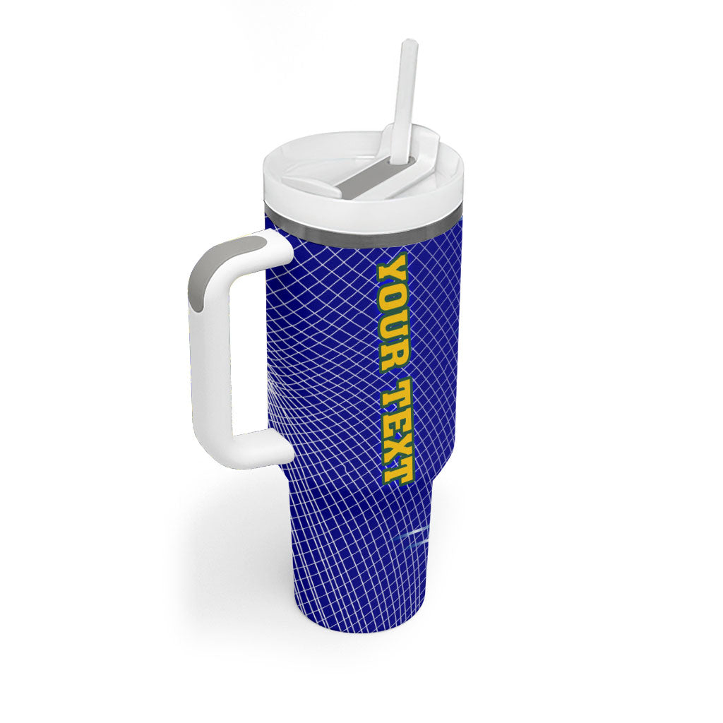 Personalized Australia Swimming Athlete Tumbler With Handle Aboriginal Dot Pattern Competitive Swimmer Patriotic