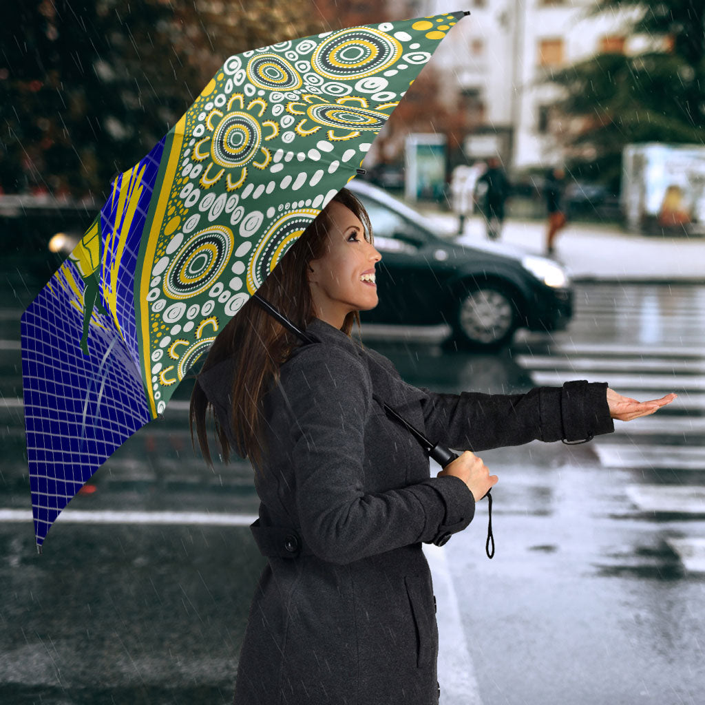 Personalized Australia Swimming Athlete Umbrella Aboriginal Dot Pattern Competitive Swimmer Patriotic