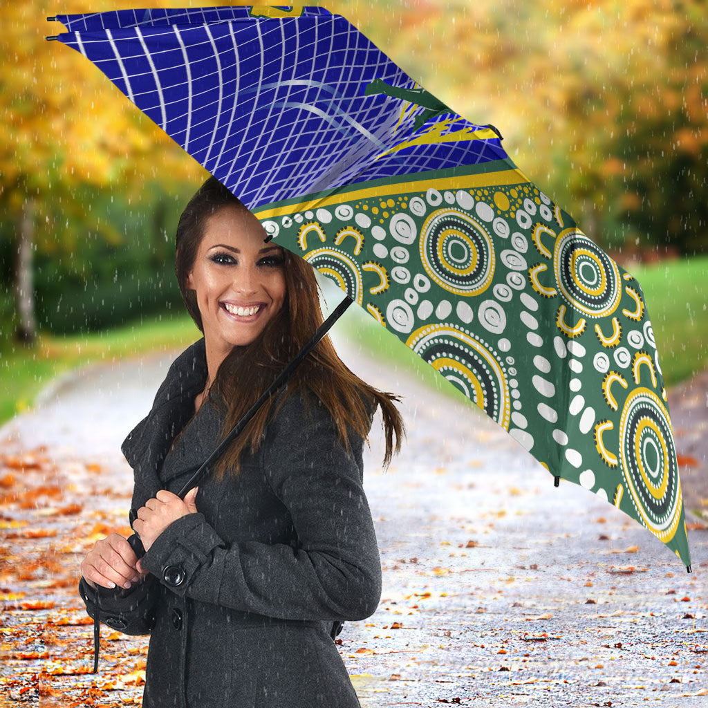 Personalized Australia Swimming Athlete Umbrella Aboriginal Dot Pattern Competitive Swimmer Patriotic