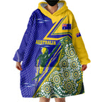 Personalized Australia Swimming Athlete Wearable Blanket Hoodie Aboriginal Dot Pattern Competitive Swimmer Patriotic
