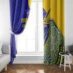Personalized Australia Swimming Athlete Window Curtain Aboriginal Dot Pattern Competitive Swimmer Patriotic