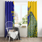 Personalized Australia Swimming Athlete Window Curtain Aboriginal Dot Pattern Competitive Swimmer Patriotic
