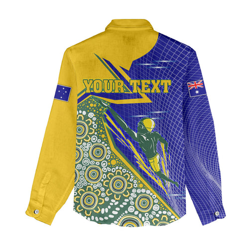 Personalized Australia Swimming Athlete Women Casual Shirt Aboriginal Dot Pattern Competitive Swimmer Patriotic