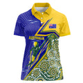 Personalized Australia Swimming Athlete Women Polo Shirt Aboriginal Dot Pattern Competitive Swimmer Patriotic