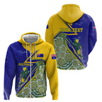 Personalized Australia Swimming Athlete Zip Hoodie Aboriginal Dot Pattern Competitive Swimmer Patriotic