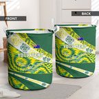 Personalised Australia Swimming Athlete Laundry Basket Aboriginal Pattern Freestyle Swimmer Patriotic