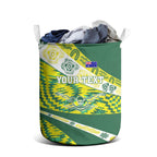 Personalised Australia Swimming Athlete Laundry Basket Aboriginal Pattern Freestyle Swimmer Patriotic