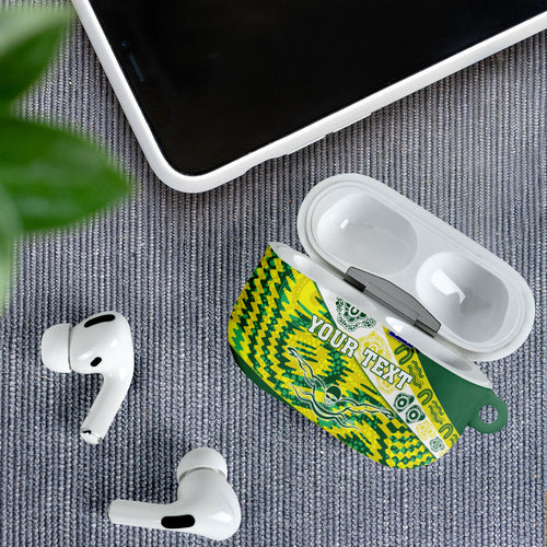 Personalised Australia Swimming Athlete AirPods Case Aboriginal Pattern Freestyle Swimmer Patriotic