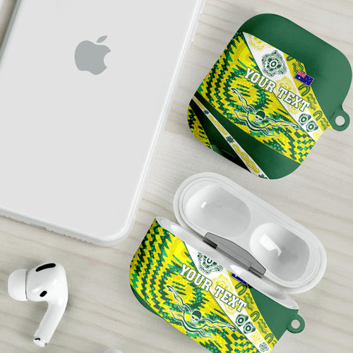 Personalised Australia Swimming Athlete AirPods Case Aboriginal Pattern Freestyle Swimmer Patriotic