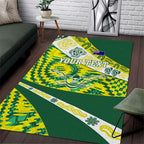 Personalised Australia Swimming Athlete Area Rug Aboriginal Pattern Freestyle Swimmer Patriotic