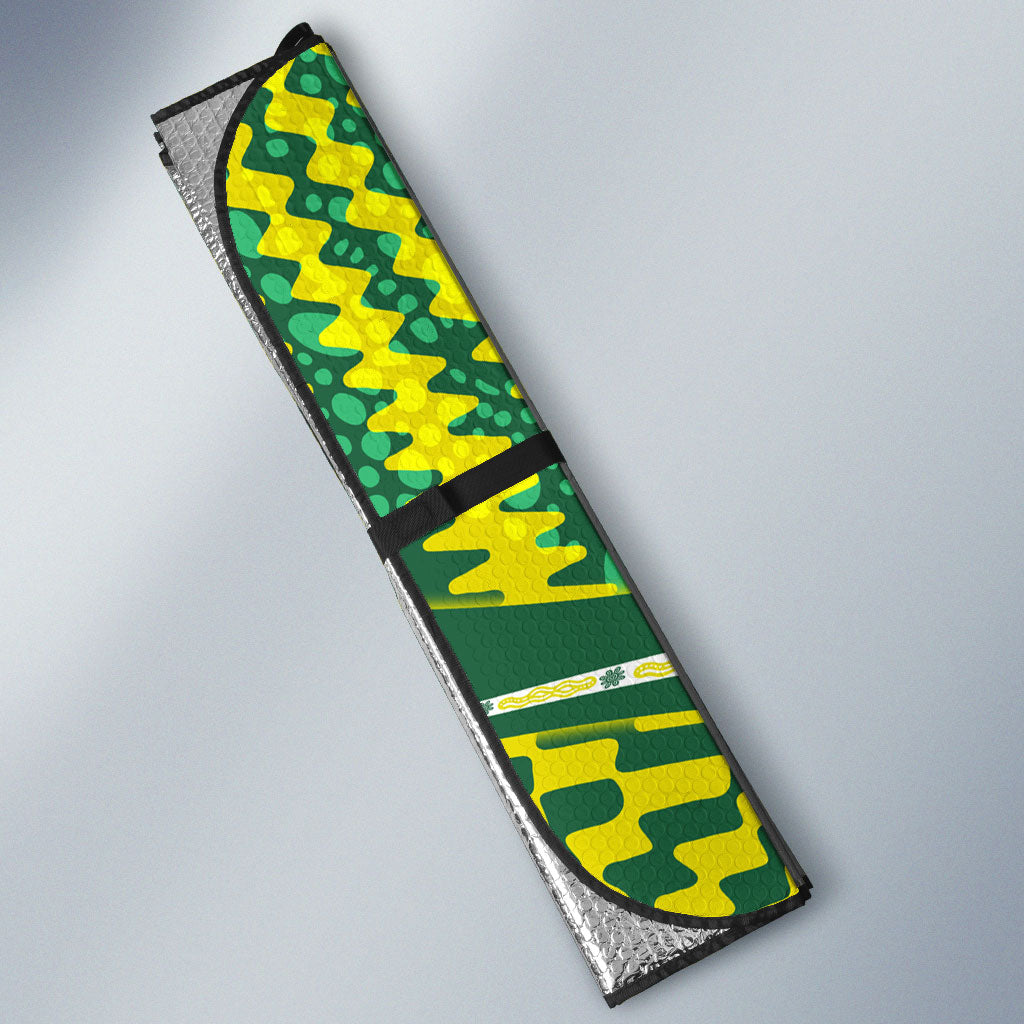 Personalised Australia Swimming Athlete Auto Sun Shade Aboriginal Pattern Freestyle Swimmer Patriotic